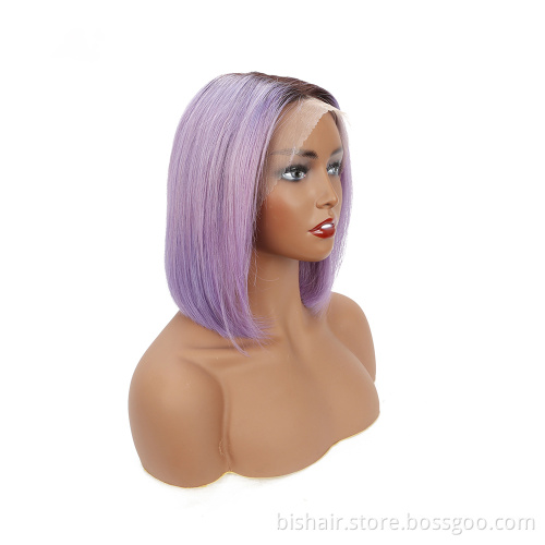 T lace Bob 100% Virgin Human Hair Glueless Hd Lace Front Brazilian Transparent Lace Wigs